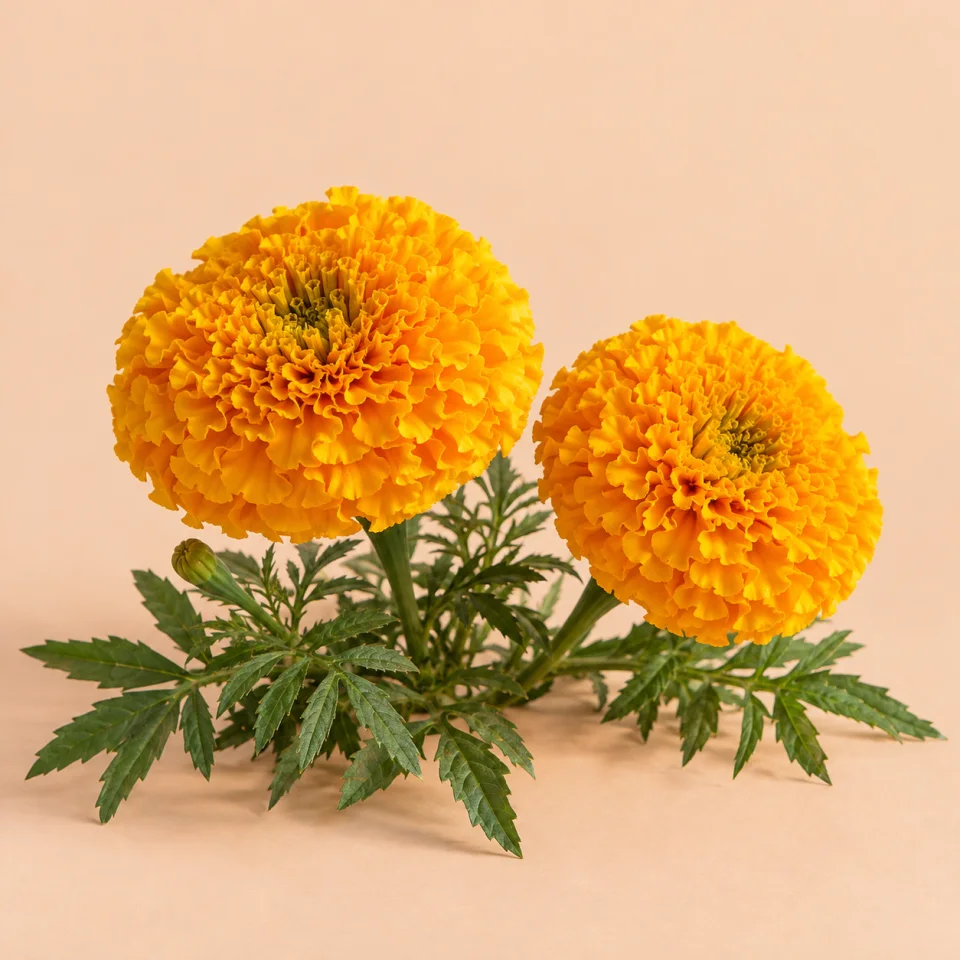 Aksamitník vzpřímený, Tagetes erecta – ilustrace rostliny